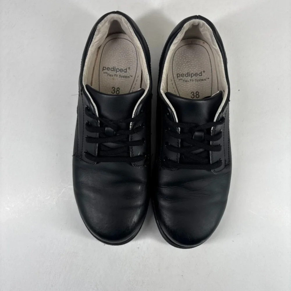 pediped Flex Storm Boys US Size 6Y/38 Black Leather Oxford Dress School Shoes